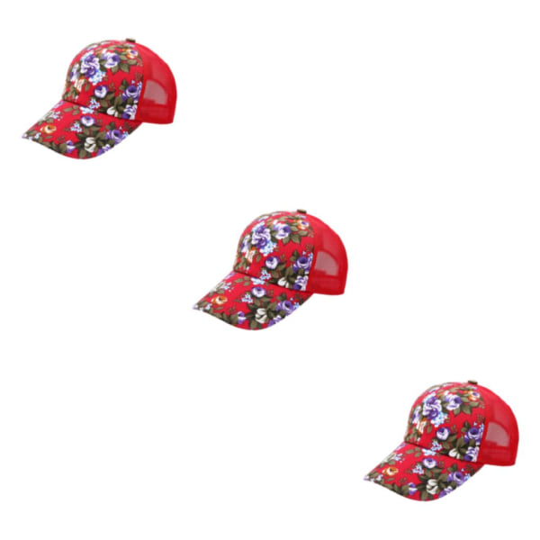 1/2/3 bomull, universal storlek justerbar cap för kvinnor - bright red 3PCS