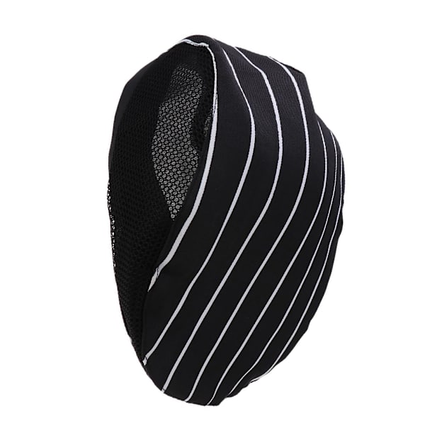 1/2 Kock Hatt Spis Cap Servitör Baker Head Wrap Restaurang Arbete White Stripe 56-60cm 1Set