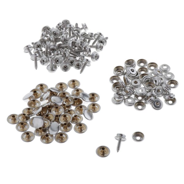 1/2/3/5 50 set Fästskruv Snaps Stubb för marin båtcanvas Silver 15mm 15mm 1Set