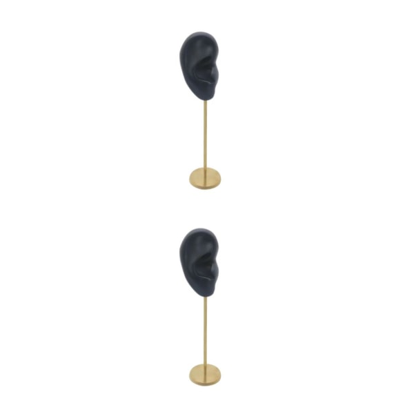 1/2/3 Örhänge Display Stand Human Ear Model Stud Holder Showcase Right Ear Black Height: 18cm 2Set