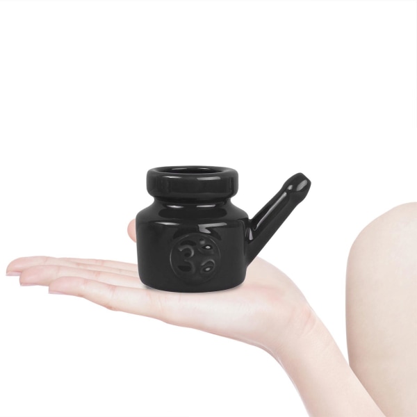 1/2/3/5 Keramik Neti Pot Leakproof Sinus Rinse Pot Tålig för Black 5.51 Inchx3.94 Inchx4.13 Inch 1Set