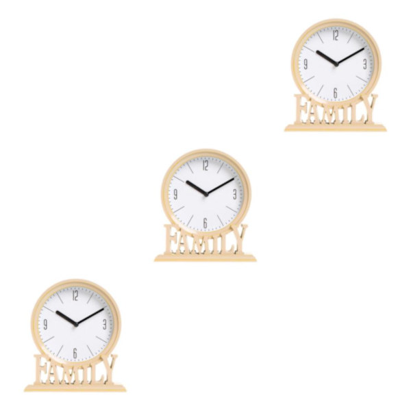 1/2/3 skrivbordsklocka Icke tickande batteridriven loftfamilj Beige 18.5 x 6 x 20.6cm 3Set