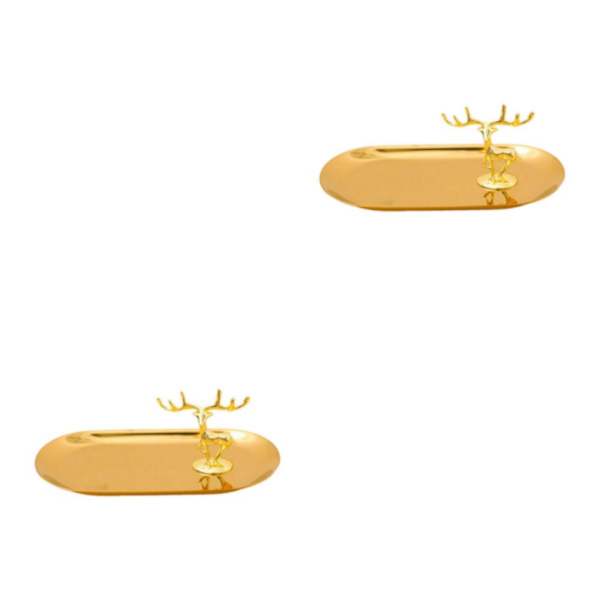 1/2/3/5 Smycken Organizer Stand Fack Display Rack för ringar Small Antler Style D 2Set