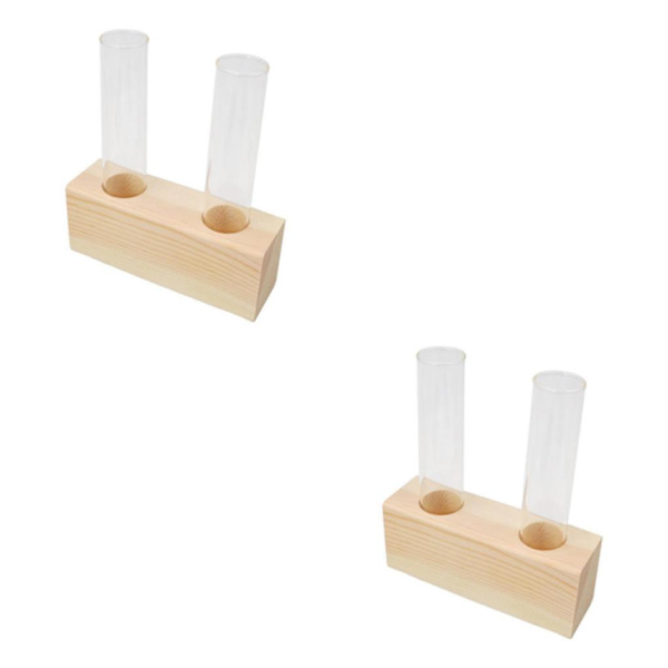 1/2/3 Glasprovrör Vas Planteringskärl Växt Terrarium för Beige 2 Tubes 2Set