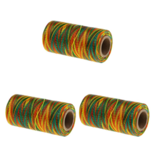 1/3/5 150D 1 mm regnbågsfärg platt vaxad tråd Sysömmar 3Set