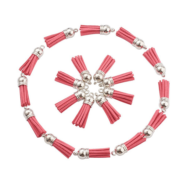 1/2/3/5 100 stycken Tofs Nyckelring Snygg DIY Tofs Tillbehör pink-Silver 1Set