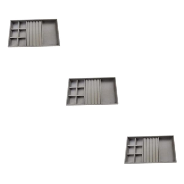 1/2/3/5 Stapelbar smyckesbricka Multipurpose Portable Velvet för Gray 3 in 1 3Set