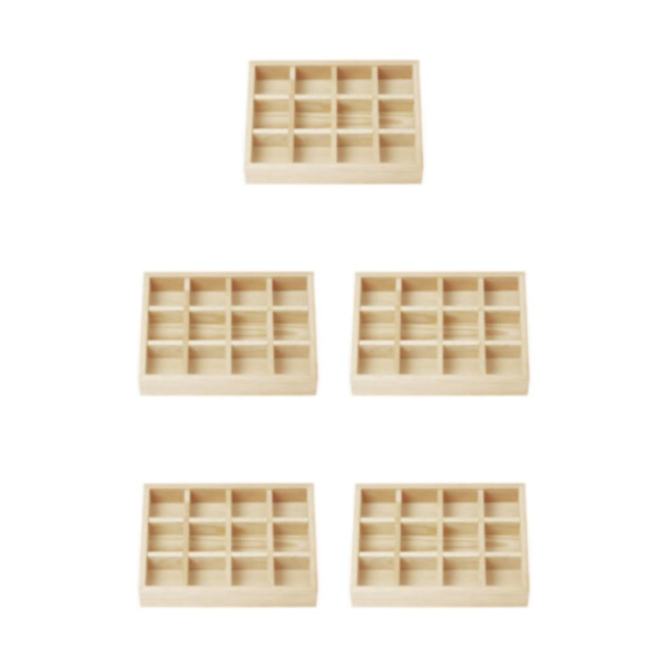 1/3/5 Smycken Display Fack Case Pärlor Hållare Ädelstensarmband 12grids 7.87x5.91x1.38 Inch 5Set