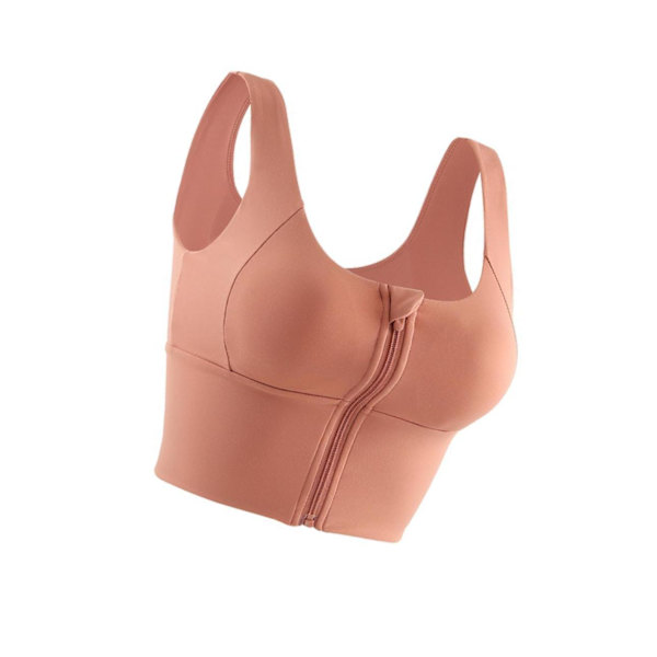 1/2/3 Womens Front Zip Sport BH För bekväma vadderade Shapewear Orange M 1Set