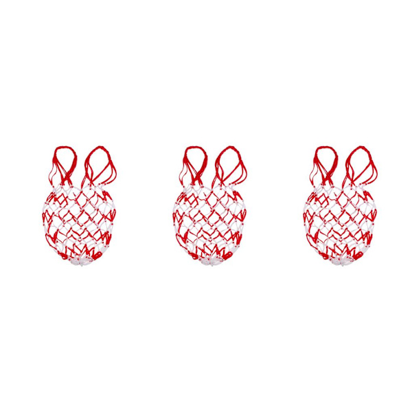 1/2/3/5 Basket Ball Carry Mesh Förvaring Nätpåshållare White Red 3PCS