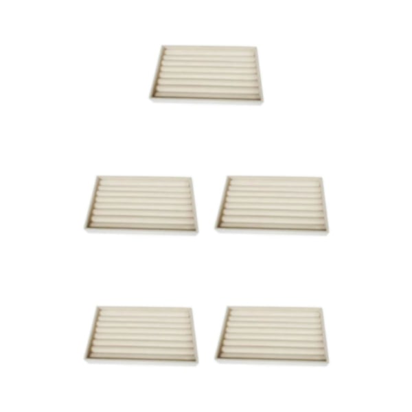 1/2/3/5 Stapelbar smyckesbricka Multipurpose Portable Velvet för Beige Rings Plate 5Set