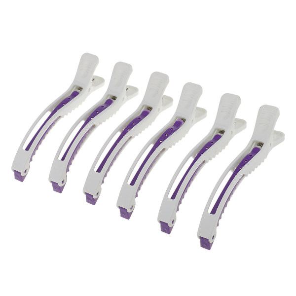 1/2/3/5 6 stycken hårsektionsklämmor Klämmor Salong Frisör White Purple 5Set