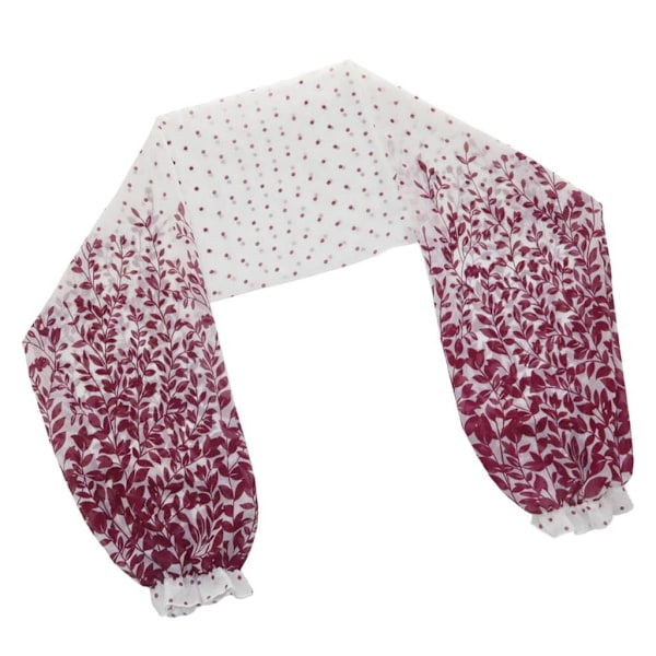1/2/3/5 Dam Long Sleeve Chiffong För Bolero Shrug Wine Red Flower 1Set