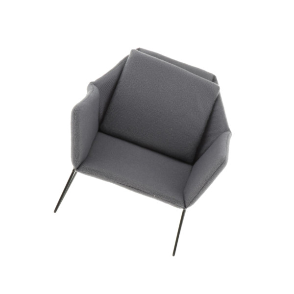 1/2 Miniatyr Soffa Fåtölj Möbel Soffa 1/6 Deep Gray 16.5x16.5x14.5cm 1Set