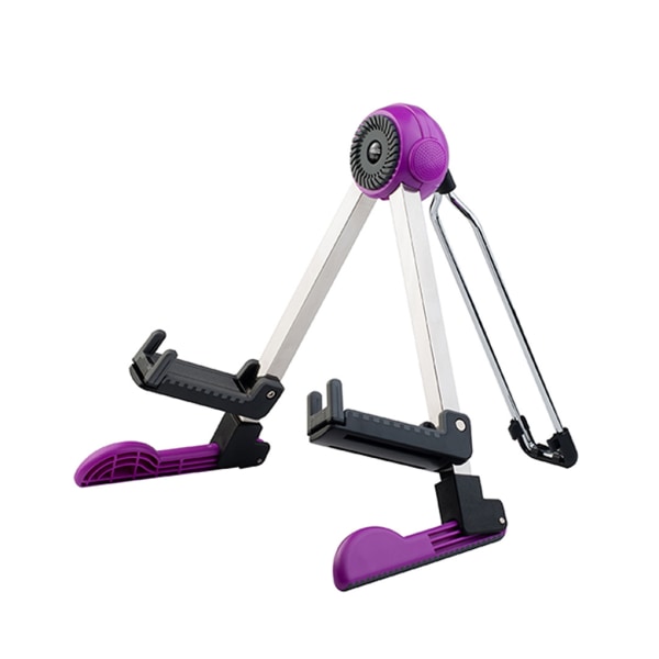 Golvgitarrhållare Fällbart stativ A-ram basinstrumentställ Purple