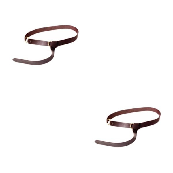 1/2/5 Premium PU Läder Ring Bälte Kostymtillbehör 160cm Deep Brown 160 x 3.5cm 2Set