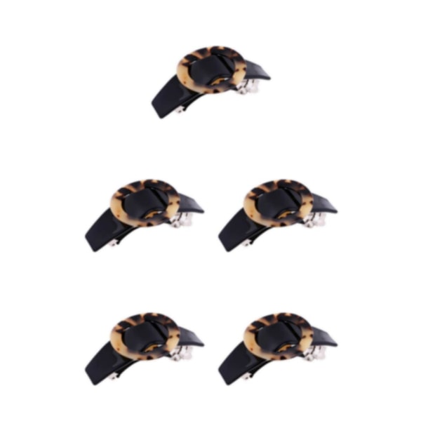 1/3/5 kvinnor leopardmönster svart fjäderfäste hårnål 5Set