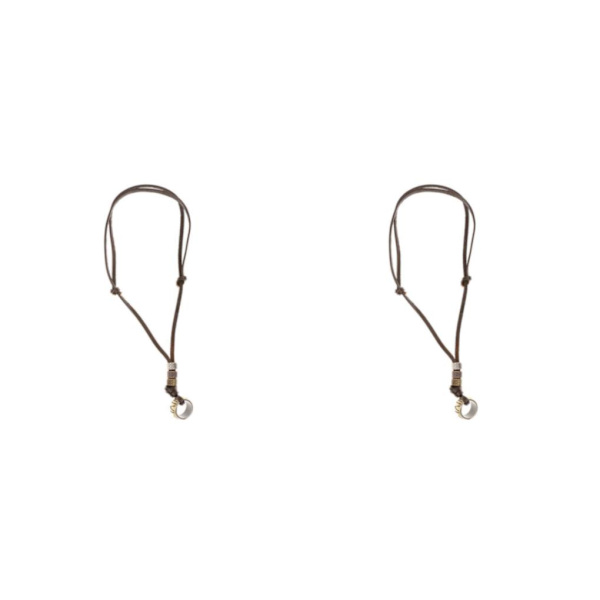 1/2/5 Antik Punk brunt läderhänge justerbart halsband 2Set