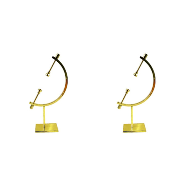 1/2/3/5 Sphere Holder Display Stand Ornament Glas Ball Holder Gold S 100x40x150mm 2Set