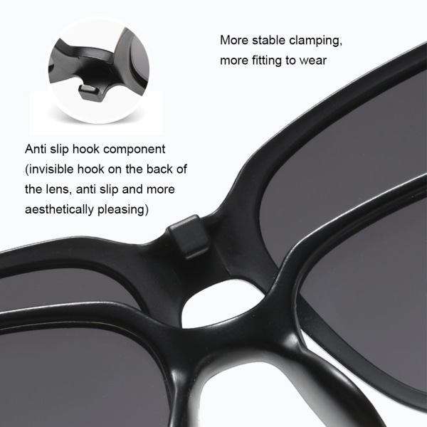 1/2/3 5-delads dubbla ändamål magnetiska klämma på glasögon för Type 1 1Set