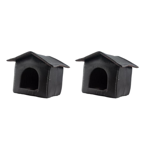 1/2 Bärbar Stray Cats Shelter Tält Utomhus Vilda Katter Varm Black M 2PCS