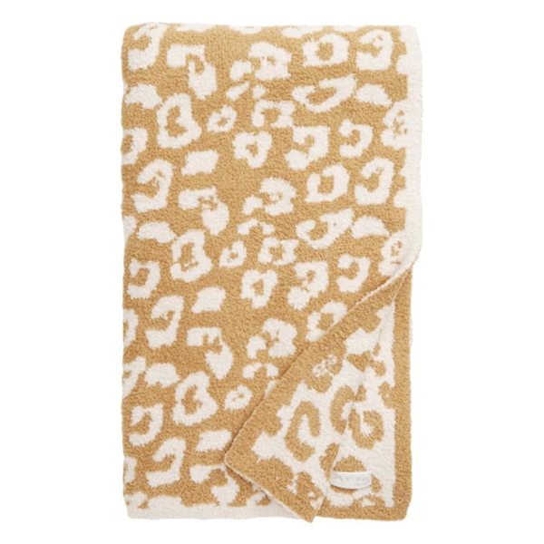 1/2/3 Throw Blanket Leopard Print Flanell Fleece Filtar Plysch light tan 30x35in 1Set