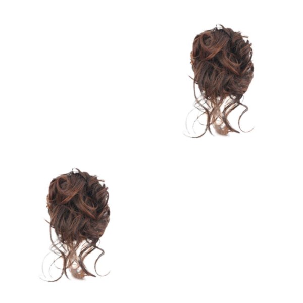 1/2/3/5 stökiga hårbullar Högtemperaturfiber Naturliga Och light brown 2Set