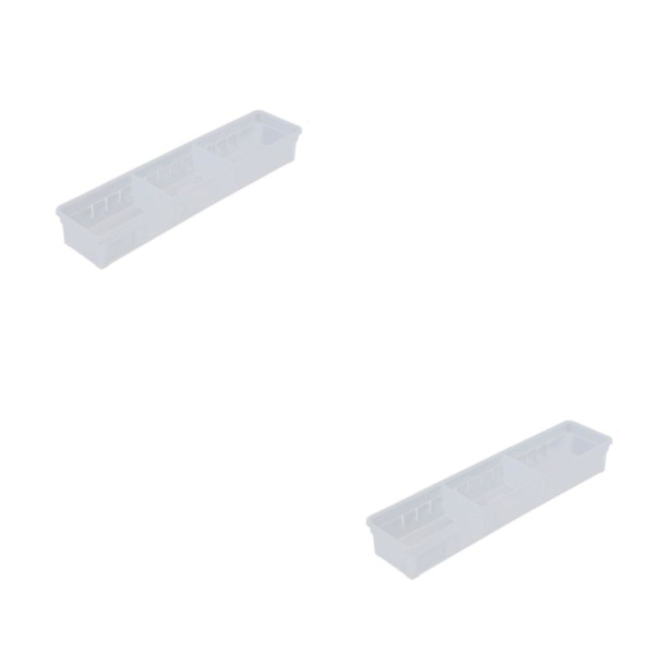 1/2 Multi Förvaringslåda Skrivbord Enkelt och snyggt transparentsmallsize 2PCS