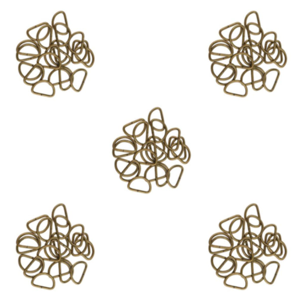 1/3/5 100 Pieces Alloy DIY D För Dee Ringar för Webbing 100x Bronze 20x10x2.5mm 5Set