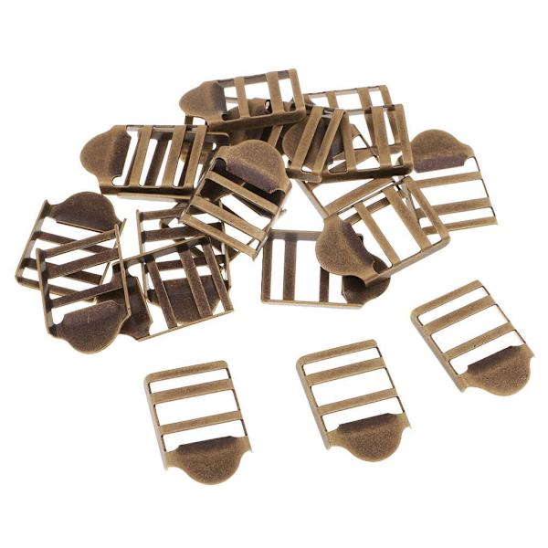 1/2/3 20st Metallväv Bälte Stege Spännen Bagagerem Bronze 2.4 x 1.6cm 2Set