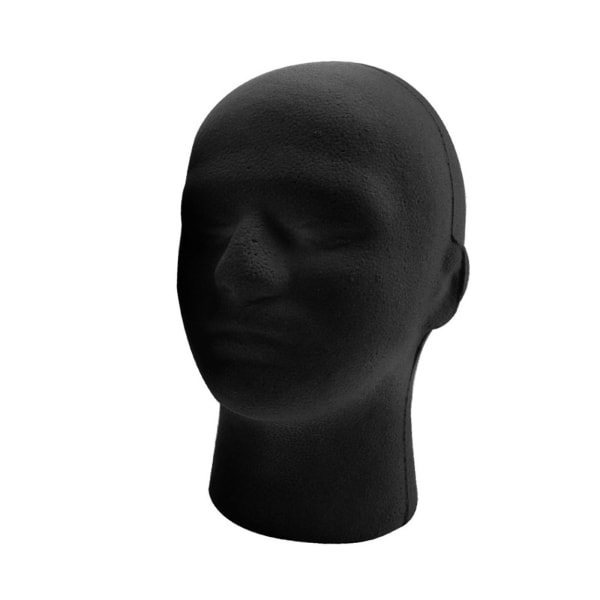 Mannequin Head Rund Base Foam Svart för Display Smycken Bubble Package 54cm