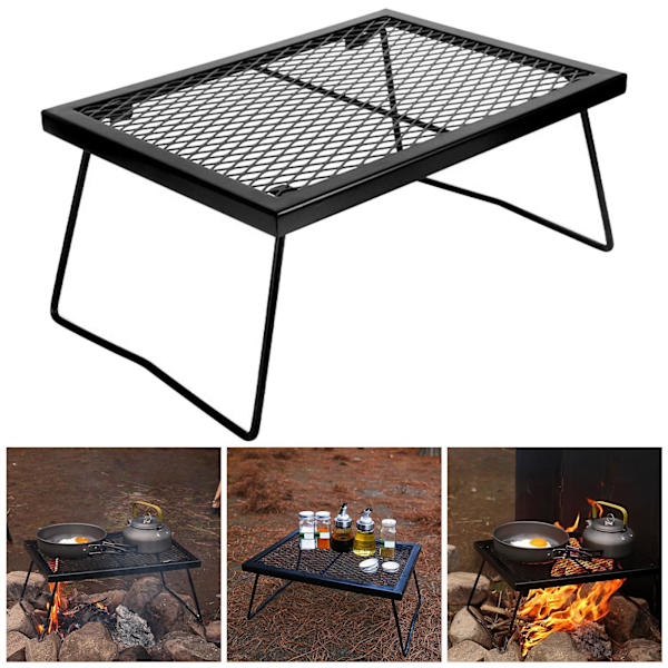 Fällbart Campingbord Förvaringsnät Mesh Bärbar Picnic Camping