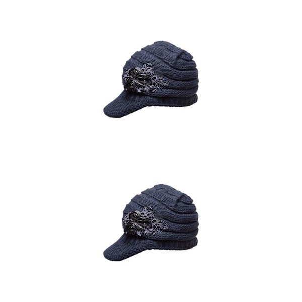 1/2/3 Snygg ullhatt för moderiktiga och varma vinterkläder dark grey 2Set