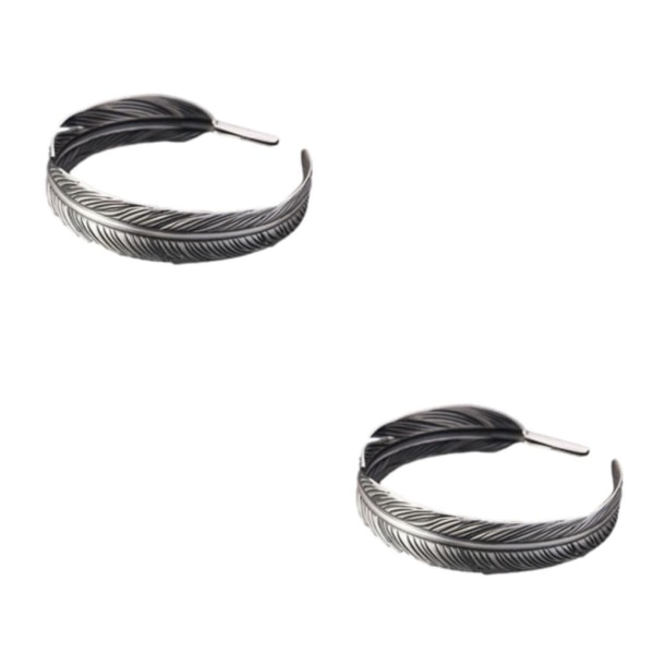 1/2/3/5 Alloy Funky Cuff Armband för män Present för alla tillfällen silver 2Set