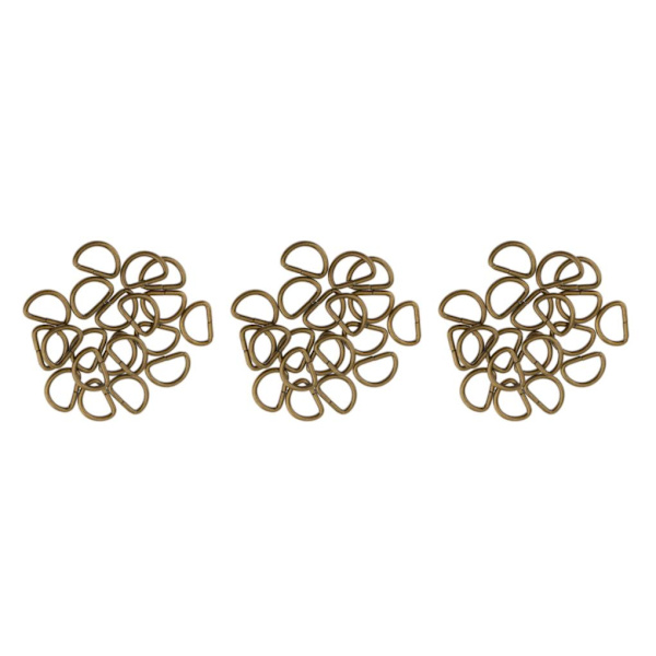 1/3/5 100 Pieces Alloy DIY D För Dee Ringar för Webbing Bronze 12x8x1.8m 3Set