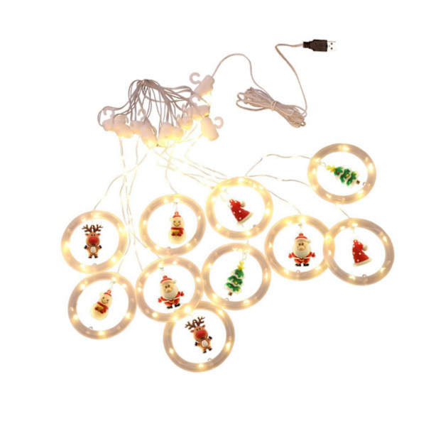 Jul Heminredning LED-lampor För Barnrum Gardin Semester White 3.5m
