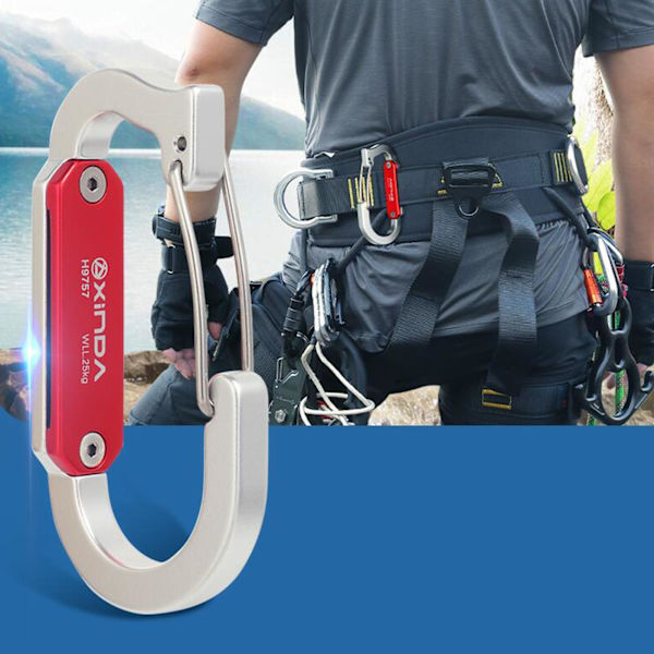 Skruvlåsande karbinhake utomhus aluminiumlegering för swingcamping