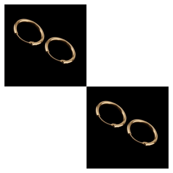 2/3 12 mm x 1,5 mm gångjärnsförsedda sovörhängen Hoops Kopparörhängen 2Set