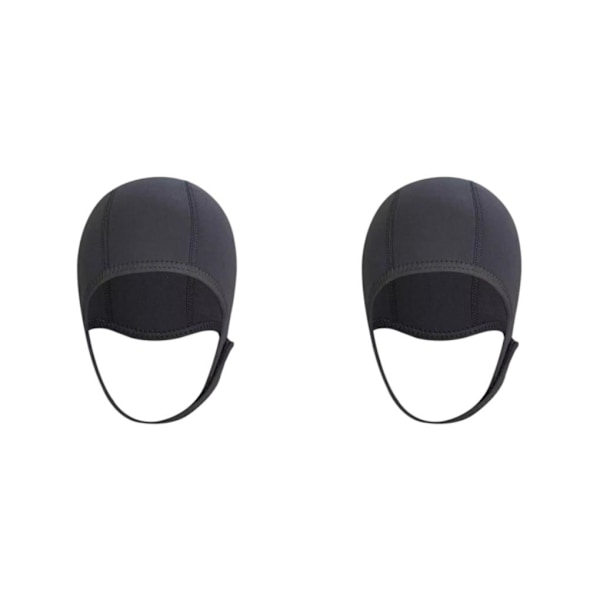 1/2/3/5 Neopren Dykhatt Skyddsöra för forsränning black 3mm 2Set
