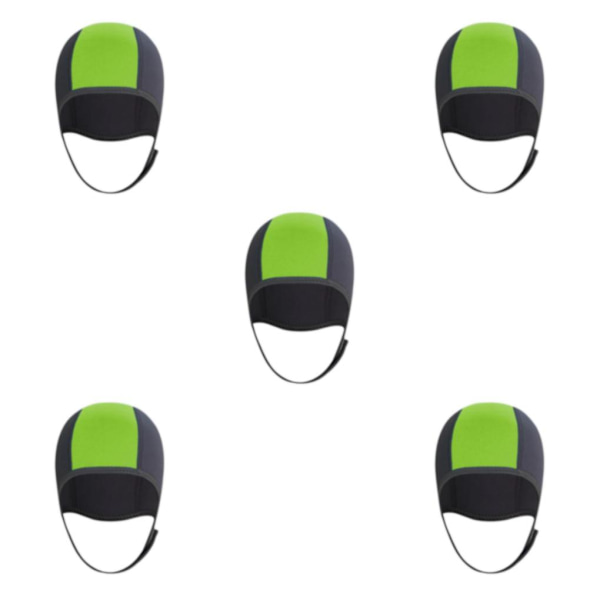1/2/3/5 Neopren Dykhatt Skyddsöra för forsränning green 3mm 5Set