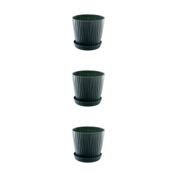 1/2/3/5 lätta och bärbara blomkrukor för inomhus och green L pot+L tray 3Set