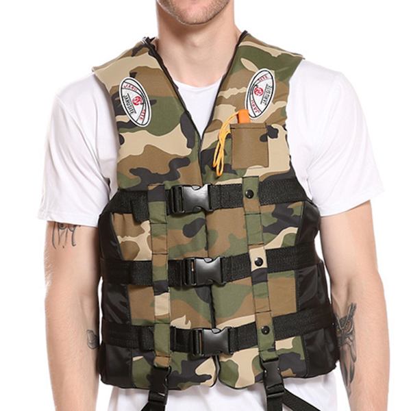 1/2/3 Vuxna Hjälpväst Kajak Ski Flytkraft Fiske Segel Vattensport Green Camouflage XXXL 1 Pc