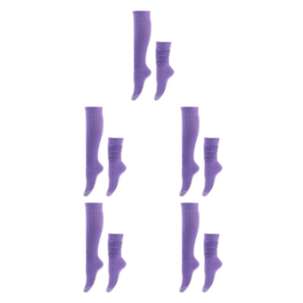 1/2/3/5 2 stycken Slitstarka Slouch strumpor Elasticitet och utsökt Light Purple 5Set