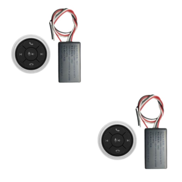 1/2/3/5 Universal Wireless Bluetooth Media Button 7 Key for För Silver 46x12mm 2Set