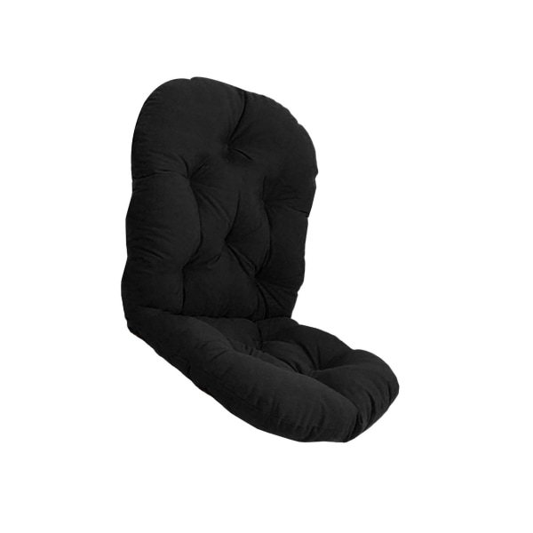 Texturerad rotting Wicker Swivel Rocker Chair Kudde Sittdynor Black