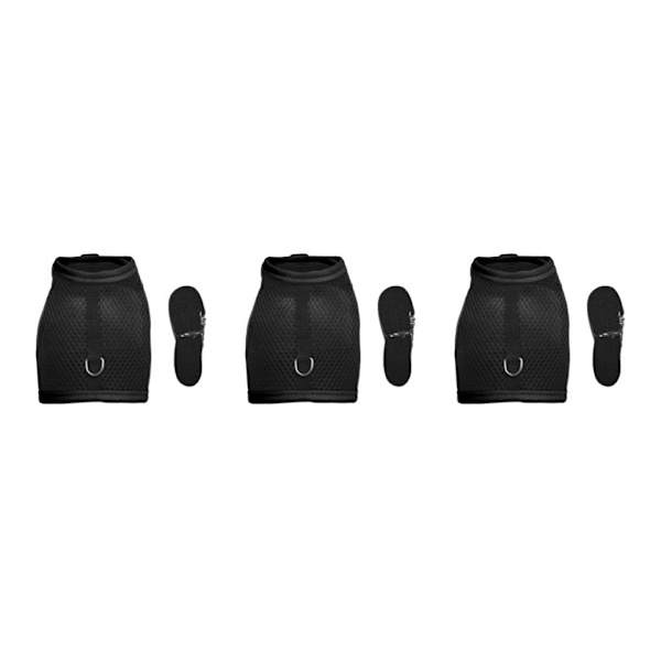 1/3 Hamster Kanin Marsvin Råtta Iller Andas Mesh Sele Black L 3PCS