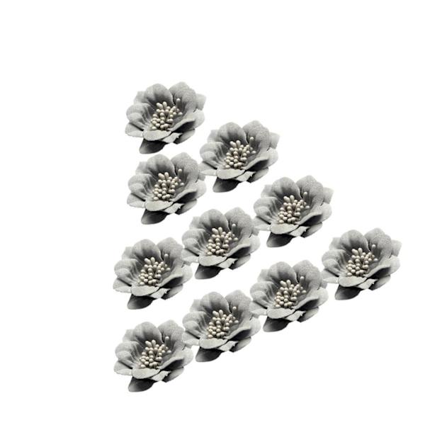 1/2/3/5 10 stycken Camellia Flower Heads för gör-det-själv-hårtillbehör Grey 4.5cm 1Set
