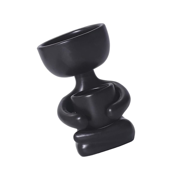 1/3 keramisk blomkruka Mänsklig blomvas växtkruka Black 10x6x8cm 10x9x6cm 10x6x8cm 1Set