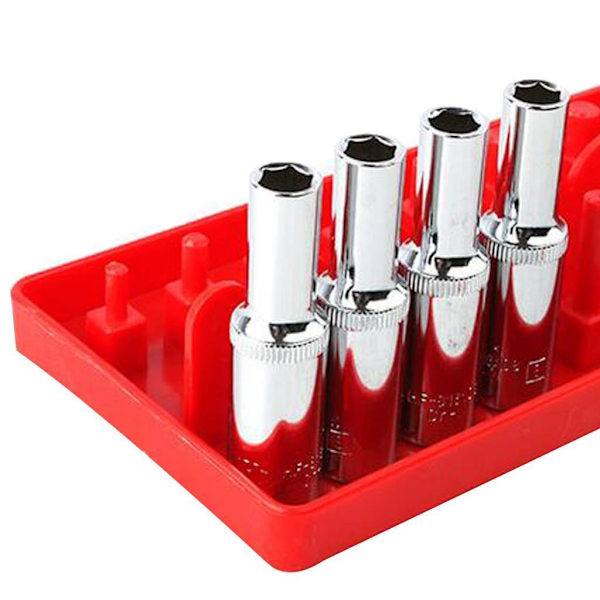 1/2 Socket Organizer Hållare Rack Sleeve Förvaringsfäste Verktygslåda Red Imperial M 1Set