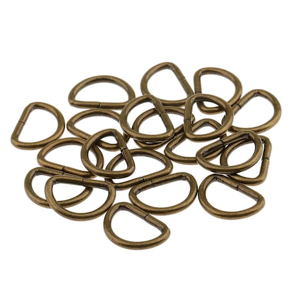 1/3/5 100 Pieces Alloy DIY D För Dee Ringar för Webbing Bronze 12x8x1.8m 1Set